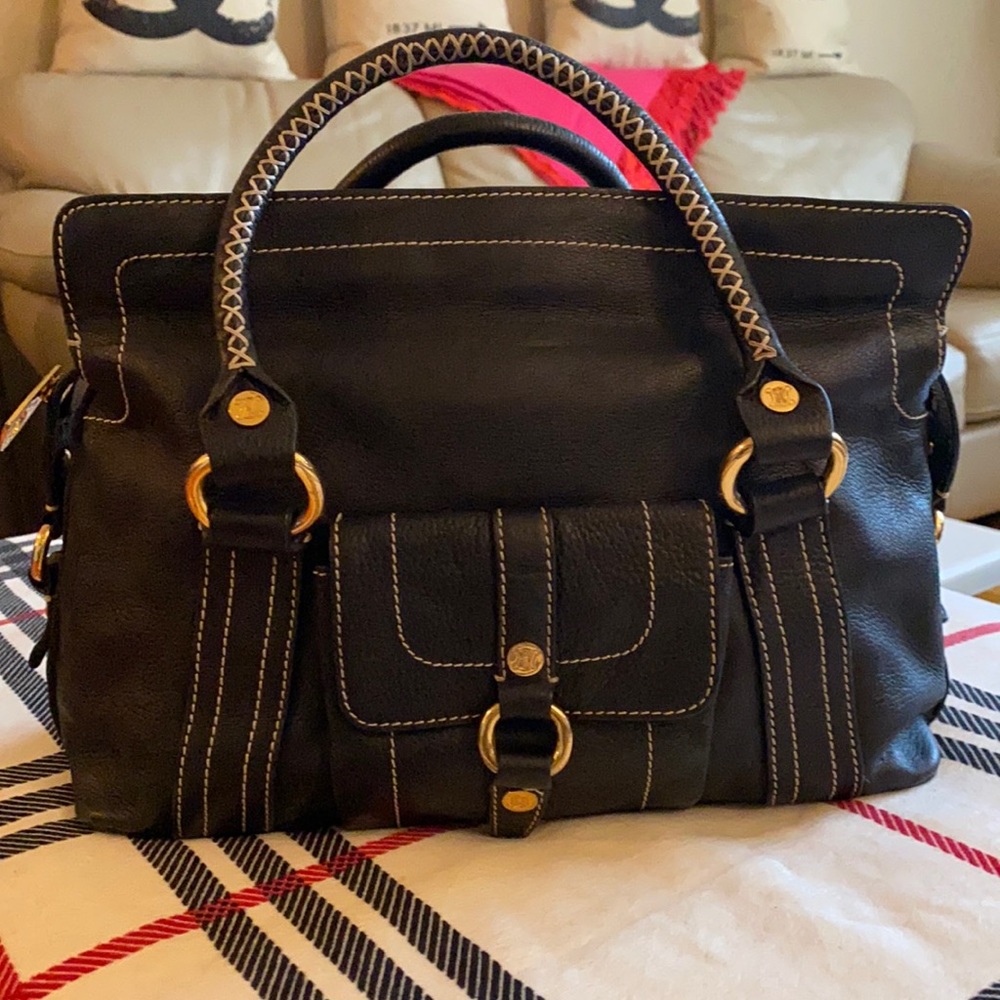 Authentic Celine black leather Boogie bag made Italy vintage